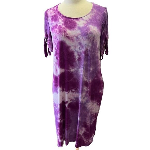 Catherine's purple knit tie dye dress 1XP - Picture 1 of 6